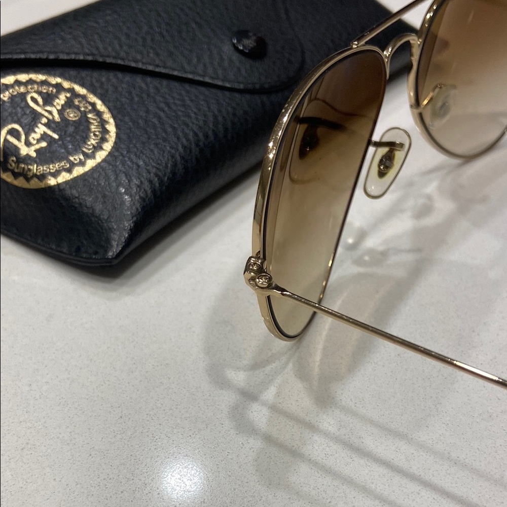 Ray-Ban Brown Aviator Sunglasses - Picture 5 of 5